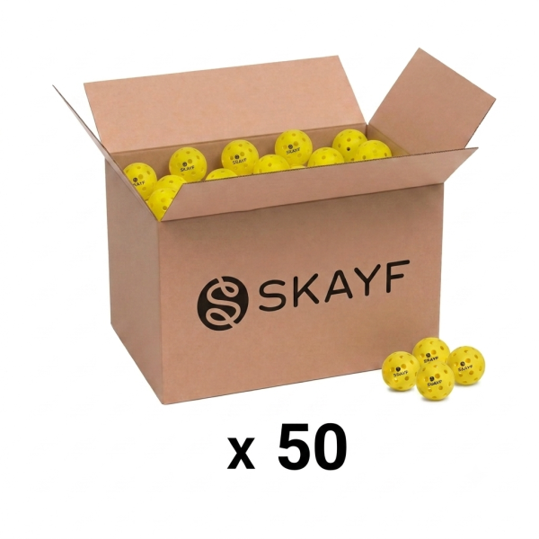 Pack de balles pickleball Hybrid SKAYF jaune intérieur extérieur